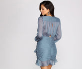 Sinnliches, plissiertes Minikleid aus Chiffon